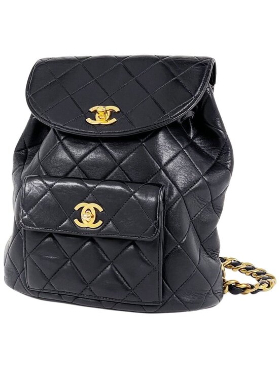 Chanel CC Logo Backpack Leather Black main image 5